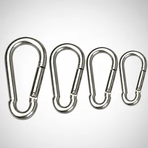 Stainless Steel Gourd Shaped Spring Snap Carabiner Outdoor Mini Heavy Duty Connecting Ring Safety Wire Clip Buckle