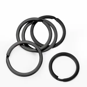 Anello Chiave Piatto Nero Puro Accessorio Portachiavi Rotondo in Metallo per Borse Tazza d'Acqua Giocattoli Anello Sospeso Hardware
