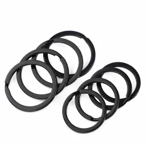 Anelli portachiavi piatti neri da 30mm anelli divisi in metallo per borse accessori fai da te.