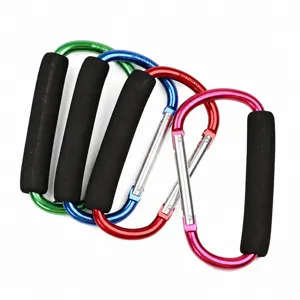 Großer Aluminium-Karabiner mit Schaumstoffgriff, vielseitiger robuster Taschen-Clip und Haken.