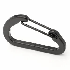 D-Ring Karabiner Federclip schwarzer Metall Schlüsselanhänger Haken für den Alltag