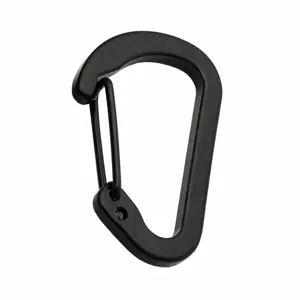 Schwarzer Aluminiumlegierung D-Karabiner Feder Clip Schlüsselanhänger für Outdoor.