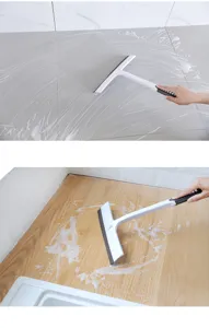 Multifunktionaler Silikon Bodenabzieher Fensterwischer fuer Bad Fliesen und Glasreinigung.
