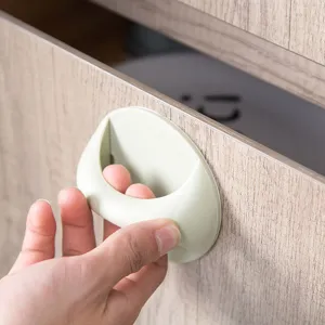 Self-adhesive drawer handle punch-free cabinet pull knob green minimalist furniture hardware