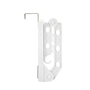 Foldable clothes drying rack, door hanging 5-hole hanger for student dorm and travel use.