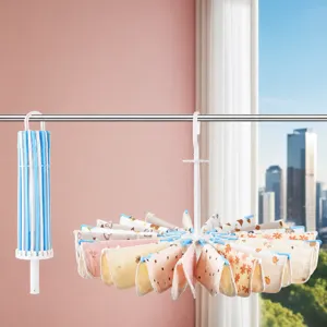 Opvouwbaar parapluvormig droogrek met 20 klemmen voor babykleding en handdoeken thuisgebruik