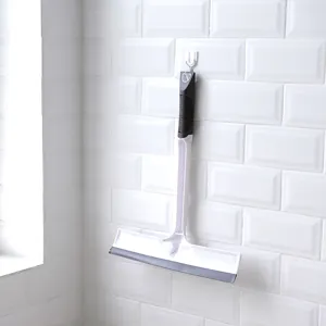 Large multi-functional glass wiper for bathroom tiles and windows, durable silicone squeegee.