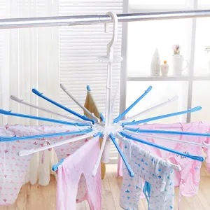 Plastic paraplu droogrek met 20 klemmen voor babykleding en luiers ophangen binnenshuis.