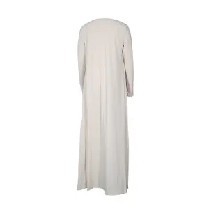 Long beige pleated cardigan for women, elegant casual outerwear, stylish daily wear style.