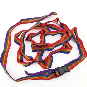 Multifunctional rainbow camping hanging rope, colorful tent strap and outdoor clothesline.