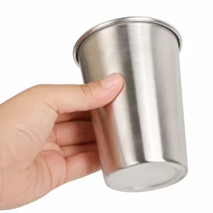Stainless steel camping cup single layer beer metal mug portable outdoor drinkware