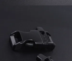 Black plastic side release buckle with whistle for outdoor paracord bracelet DIY 15mm