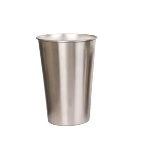 Stainless steel camping cup single layer metal beer tumbler industrial style outdoor cold drink cup