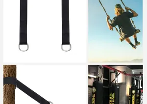Cinghie di sospensione per altalena resistenti con anelli in D per amaca e palestra.