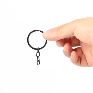 Anillo de llavero plano negro de 30mm de metal hebilla accesorio para bolsos bricolaje