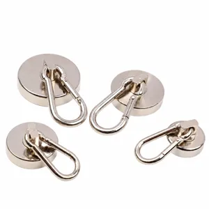 Strong magnetic carabiner and hook set with powerful neodymium magnet base for versatile hanging.
