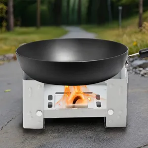 Rechaud a alcool solide portable de camping pliant ensemble de casserole de cuisine