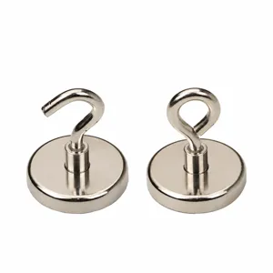 Multifunctional Heavy Duty Neodymium Magnetic Hooks Silver Metal Round Magnetic Swivel Hook For Office Kitchen Refrigerator