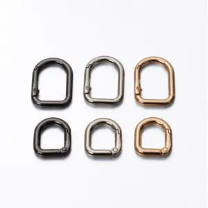 Clips de sac en alliage de zinc en forme de fer à cheval, mousquetons métalliques pour détail.