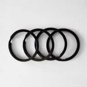 Portachiavi Piatto 35mm Metallo Elettroforesi Nero Accessori per Catena Chiavi Ferramenta Anello Spezzato