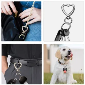 Portachiavi a cuore in metallo gancio a molla accessori fai da te ciondolo borsa moschettone