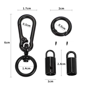 Set de accesorios de hardware para llavero de aleación de zinc para exteriores y mosquetón.