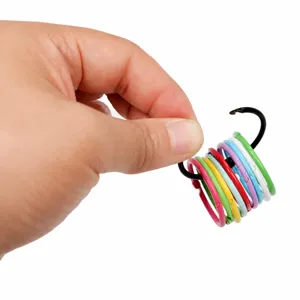 Colorful metal binder rings 3cm candy color loose leaf rings DIY jewelry accessories detail view.