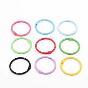 Colorful metal loose leaf book rings candy color binder rings for DIY jewelry accessories 3cm
