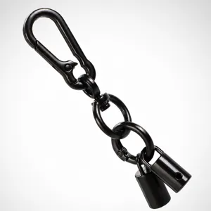 Llavero de Aleación de Zinc para Exteriores Hebilla de Cinco Secciones Multifuncional Herrajes Negros Accesorios de Equipaje Mosquetón de Metal