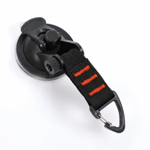 Heavy duty suction cup anchor with carabiner for car camping, outdoor travel, and tarps.