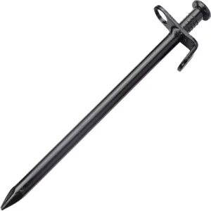 Piquet de tente en acier noir pour le camping, ancrage robuste pour auvent extérieur 20cm