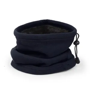 Winter Warm Polar Fleece Neck Gaiter Thickened Thermal Windproof Cycling Face Mask Drawstring Outdoor Scarf