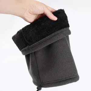Winter thermal fleece neck warmer outdoor cycling windproof thick polar fleece neck gaiter scarf