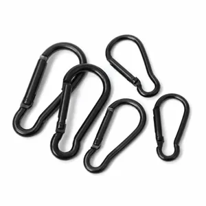 Schwarze Karabinerhaken aus Aluminiumlegierung, Mini-Snaphooks für Schlüssel und Hülle.