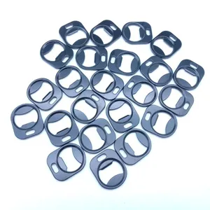 Metal pull tab bottle opener, creative beer opener tool, durable gray keychain pendant.