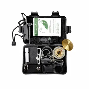 Noodoverlevingskit 10-In-1 Multi-Tool Nooduitrusting Set Met Waterdichte Doos Voor Kamperen Wandelen Outdoor Overleving
