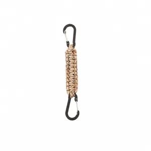 Outdoor paracord keychain with metal carabiner, handmade braided tactical lanyard for keys.