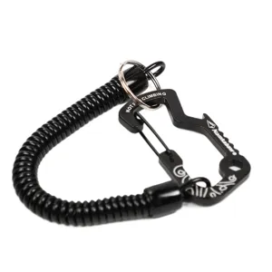 Multi-Functional Spring Anti-Lost Lanyard Heavy Duty Carabiner Keychain Metal And PU Plastic Outdoor Wire Rope Tool