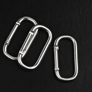 Gunmetal No. 6 runway-shaped aluminum alloy carabiner snap hook for outdoor camping and hiking gear.