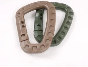 Plastic D-shaped tactical carabiner snap hook outdoor camping portable hanging buckle 2pcs