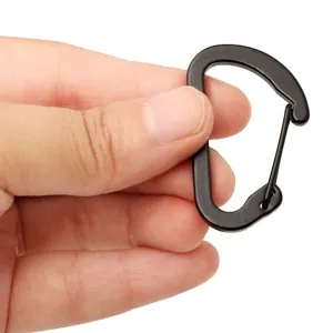 Mini d-shape wire carabiner small aluminum alloy keychain hook outdoor everyday carry tool