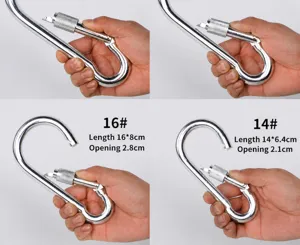 Schwere Karabinerhaken aus verzinktem Eisen mit Schraubverschluss für Outdoor und Klettern.