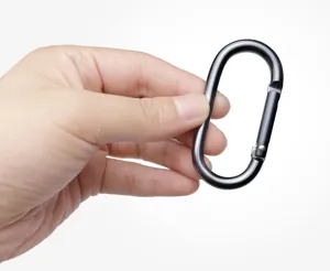 Gunmetal No. 6 aluminum alloy oval carabiner snap hook for outdoor daily use and hanging.