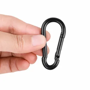 Stainless Steel Carabiner Outdoor Mountaineering Clip Spring Snap Hook Black Gourd Shape Sports Equipment Buckle