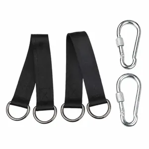 Outdoor Swing Connection Strap Extension Belt With Metal D Rings And Carabiner Hooks For Playground Sports