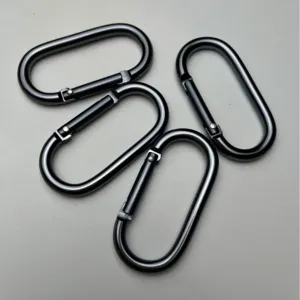 Gunmetal #6 runway-shaped aluminum alloy carabiner snap hook spring buckle for outdoor.