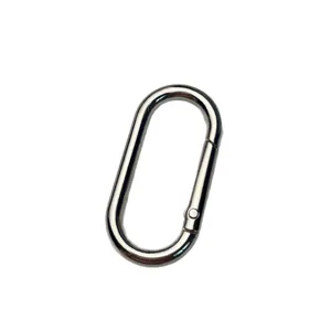 Zinc alloy oval spring gate ring carabiner hook for backpack strap connection hardware accessory