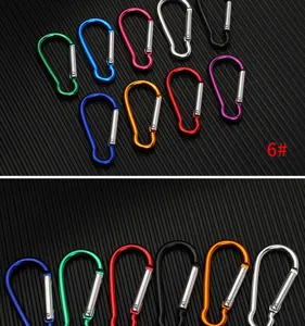 Bunte Karabinerhaken aus Aluminiumlegierung fuer Outdoor-Camping und Gepaeckzubehoer.