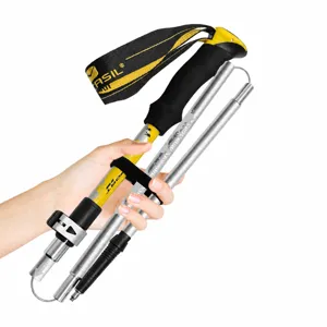 Portable outdoor folding trekking pole lightweight aluminum alloy hiking stick for camping.