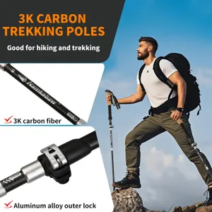 Namkabaw 3K carbon fiber folding trekking poles for outdoor hiking, lightweight and durable.